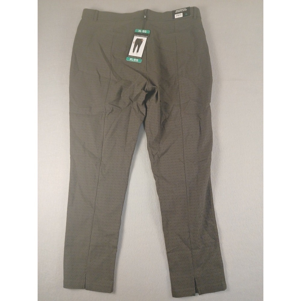 Mario Serrani Women's Green Textured Pull On Pants with Pockets Size XL New !!